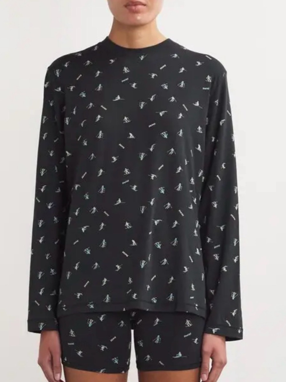 SKIMS Black Long Sleeve Tee